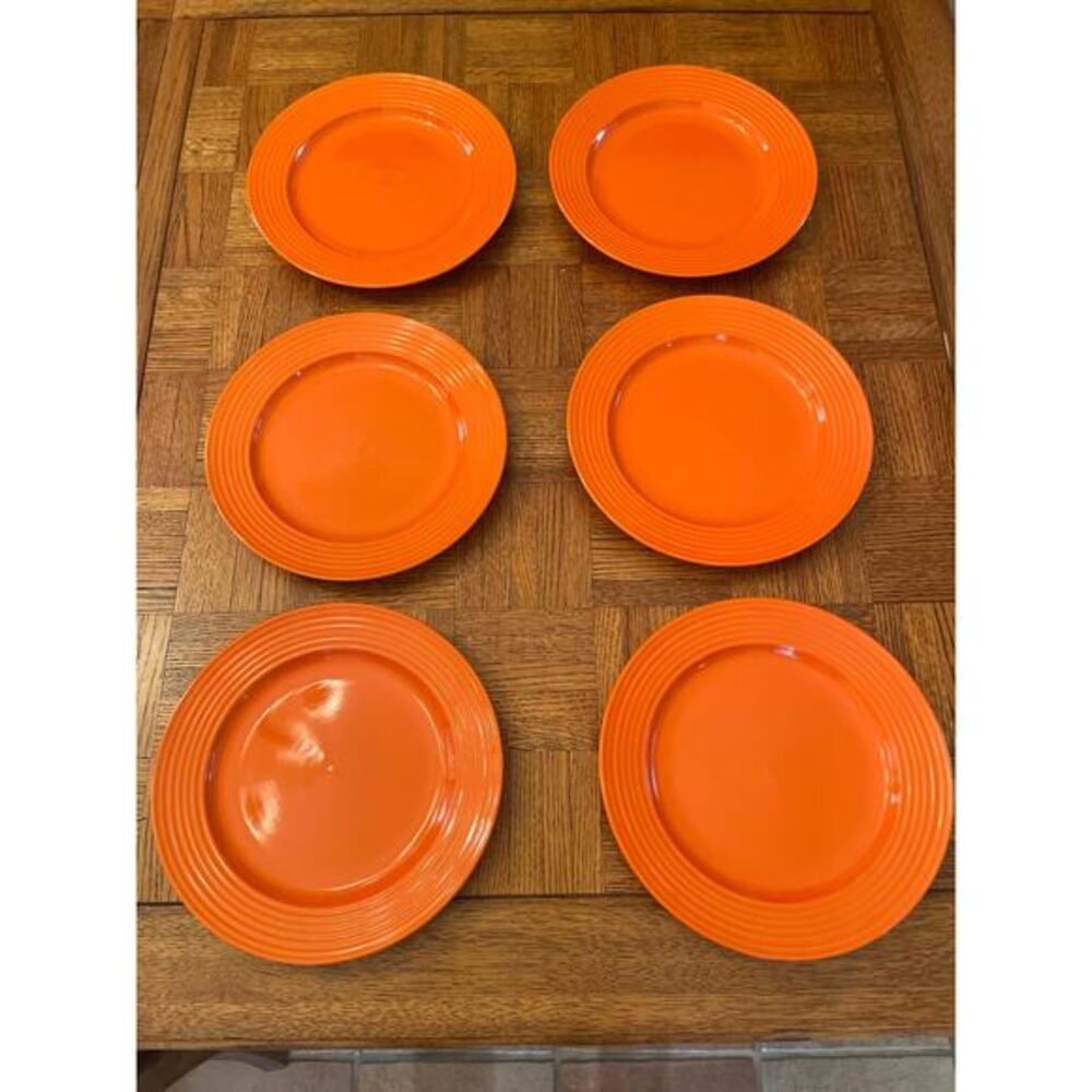 Royal Norfolk primary Orange dinner plates (6)